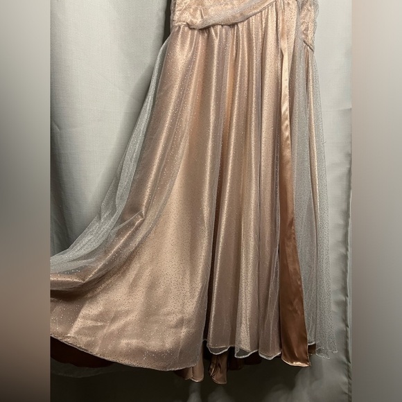 L’Mode Bridal Champagne Sparkly Rhinestone Prom Homecoming Dress Small - Picture 8 of 15